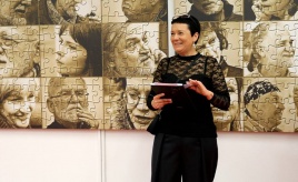 Lilija Valatkienė kalba per parodos atidarymą